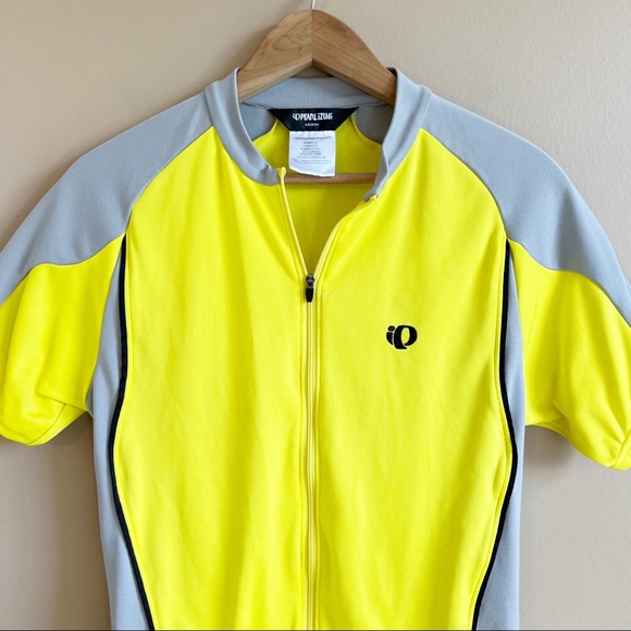 PEARL IZUMI men’s slice cycle jersey size medium yellow short sleeve - Picture 2 of 8